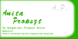 anita propszt business card